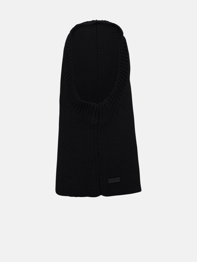 Shop Saint Laurent Black Wool Knit Balaclava
