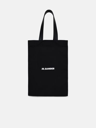 Shop Jil Sander Black Canvas Shopping Bag
