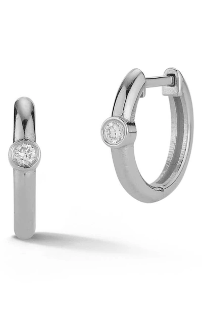 Shop Ember Fine Jewelry 14k White Gold & Diamond Hoop Earrings