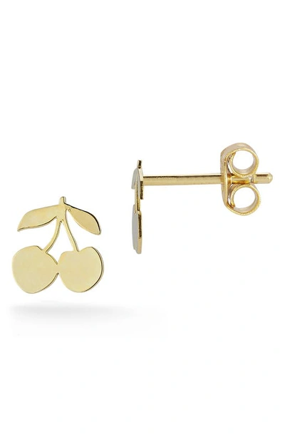 Ember Fine Jewelry Italian 14k Yellow Gold Cherry Stud Earrings In Gold