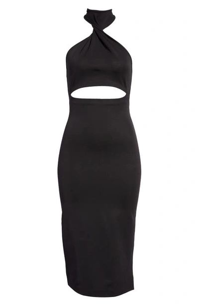 Shop Gauge81 Abile Cutout Halter Midi Dress In Black
