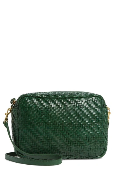 Shop Clare V Marisol Crossbody Bag In Evergreen Woven