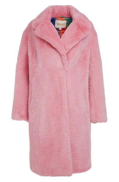 Shop Apparis Imani Faux Fur Coat In Lolly Pink