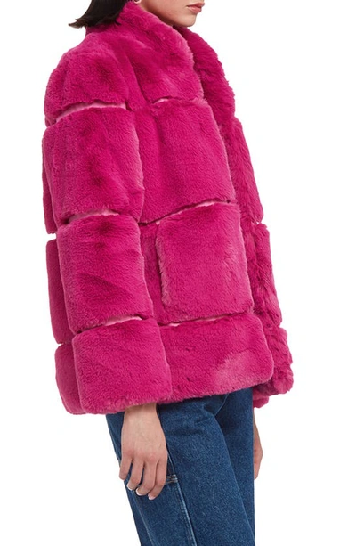 Shop Apparis Skylar Recycled Faux Fur Jacket In Confetti Pink