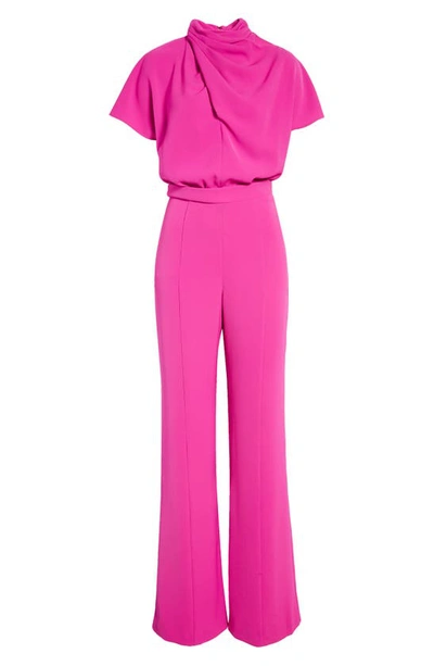 Black Halo Estella Short Sleeve Jumpsuit In Vibrant Pink