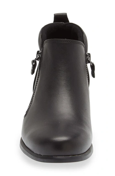 Munro Neko Zip Bootie In Black Tumbled Calf Leather