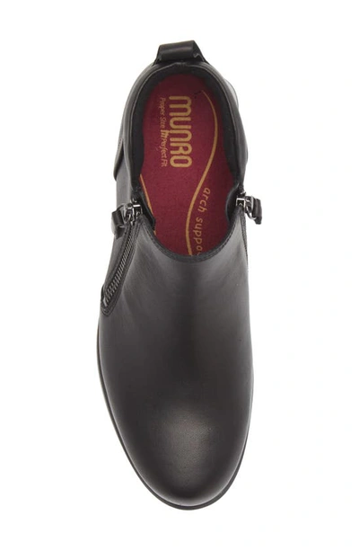 Munro Neko Zip Bootie In Black Tumbled Calf Leather