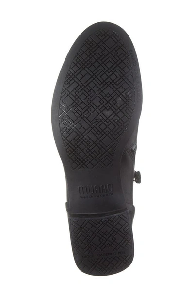 Munro Neko Zip Bootie In Black Tumbled Calf Leather