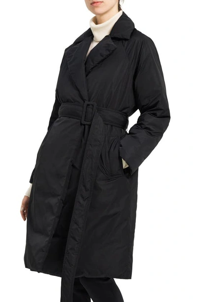 Theory Women's Belted Puffer Wrap Coat In Black