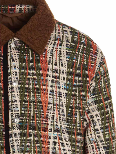 Shop Khrisjoy Puff Coach Tweed Puffer Jacket In Multicolor