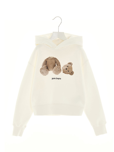 Shop Palm Angels Bear Hoodie In White