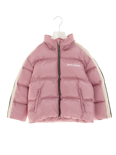 Shop Palm Angels Logo Down Jacket In Pink