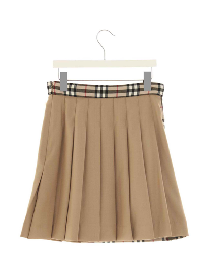 Shop Burberry Vintage Check Skirt In Beige