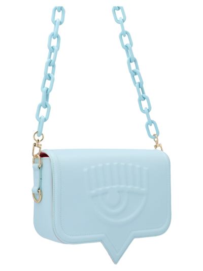 Shop Chiara Ferragni Eyelike Handbag In Light Blue