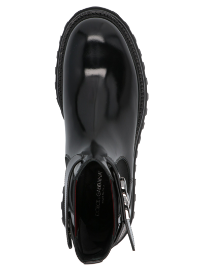 Shop Dolce & Gabbana Brushed Beatle Boots In Black
