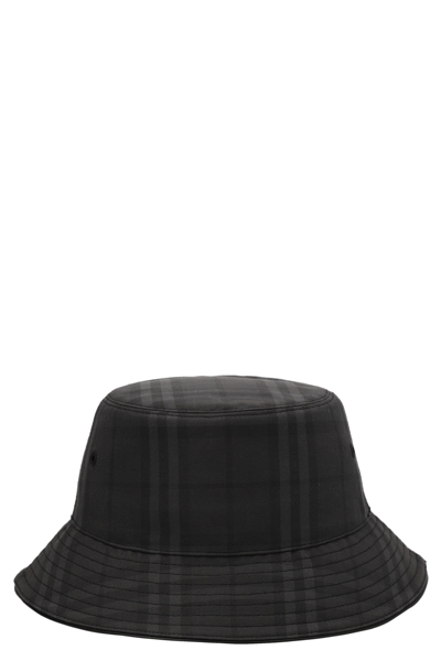 Shop Burberry Vintage Check Bucket Hat In Gray