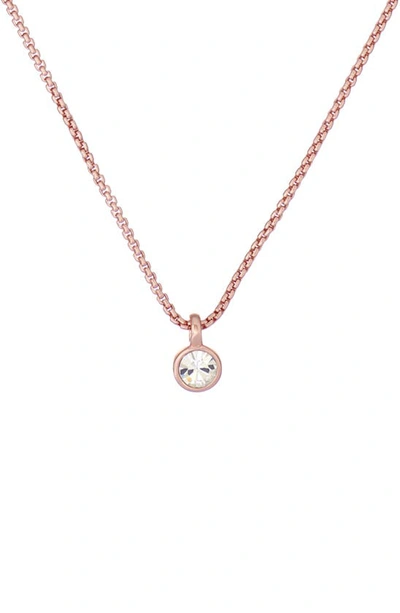 Shop Ted Baker Sininaa Crystal Pendant Necklace In Rose Gold Tone Clear Crystal