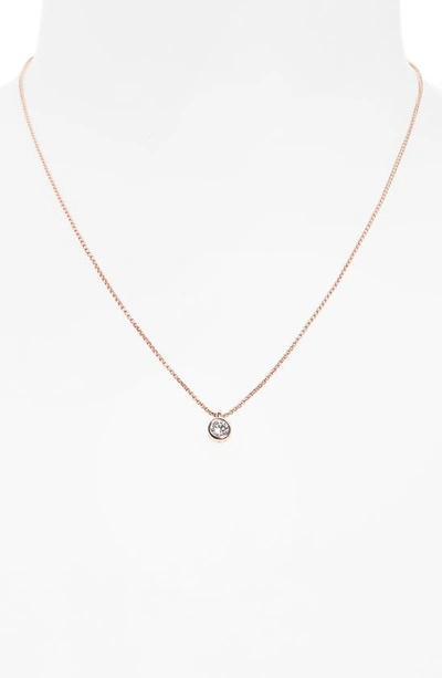 Shop Ted Baker Sininaa Crystal Pendant Necklace In Rose Gold Tone Clear Crystal