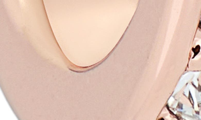 Ted Baker Seenita Nano Huggie Hoop Earrings In Rose Gold Tone Clear Crystal