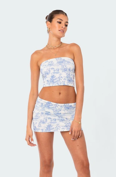Edikted Delft Print Tube Top In Mix