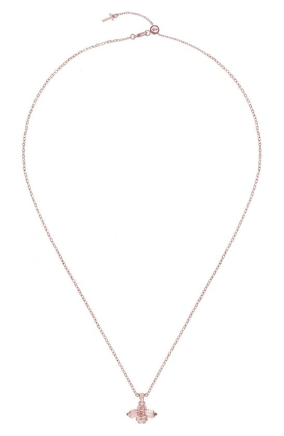 Ted Baker Bellema Bumble Bee Pendant Necklace In Brushed Rose Gold Tone