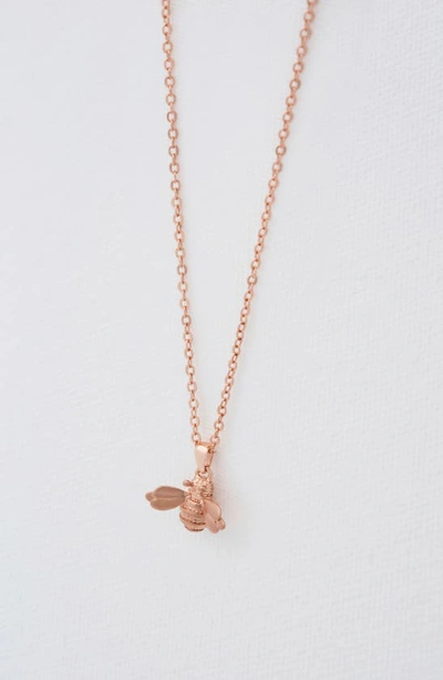Ted Baker Bellema Bumble Bee Pendant Necklace In Brushed Rose Gold Tone