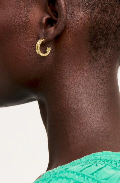 Shop Ted Baker Senatta Reversible Crystal Hoop Earrings In Gold Tone Clear Crystal