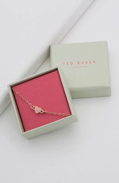 Shop Ted Baker Harsaa Tiny Heart Bracelet In Rose Gold Tone