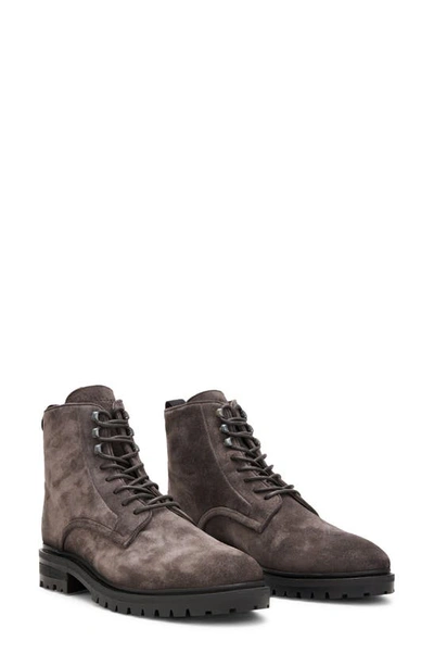 Shop Allsaints Laker Combat Boot In Charcoal Grey
