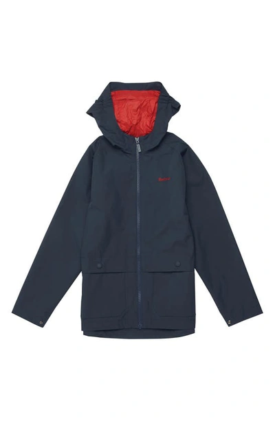 Shop Barbour Kids' Begral Showerproof Waterproof Jacket In Navy