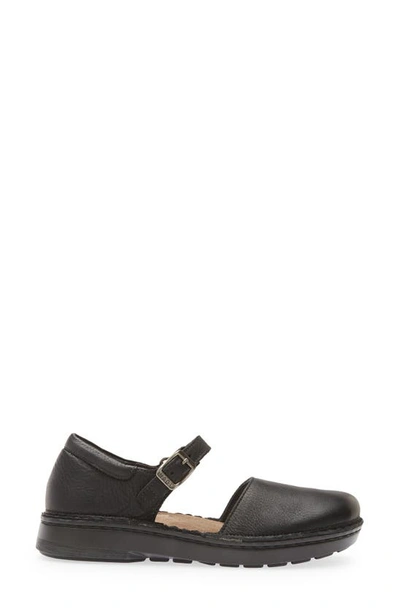 Naot Catania Mary Jane Flat In Soft Black Leather