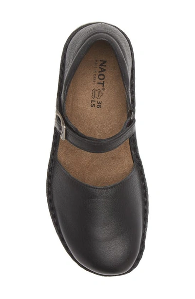 Naot Catania Mary Jane Flat In Soft Black Leather