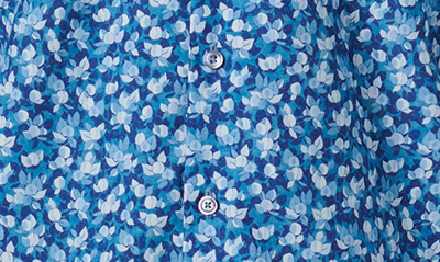 Shop Bugatchi Shaped Fit Liberty Print Cotton Button-up Shirt In Cobalt