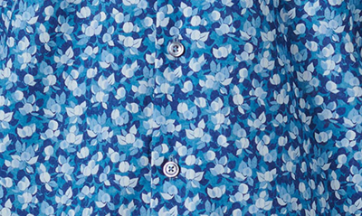 Bugatchi Julian Shaped Fit Liberty Print Button-up Shirt In Cobalt
