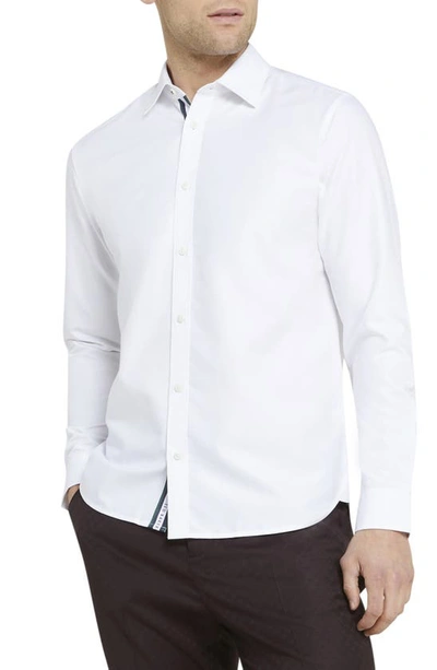 Shop Ted Baker Solurr Oxford Button-up Shirt In White