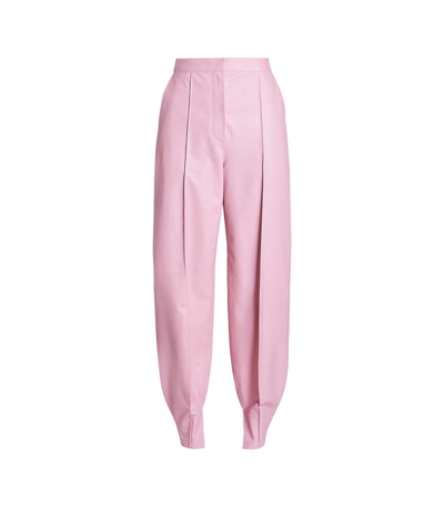 Shop Loewe Leather Balloon Trousers In Light Pink