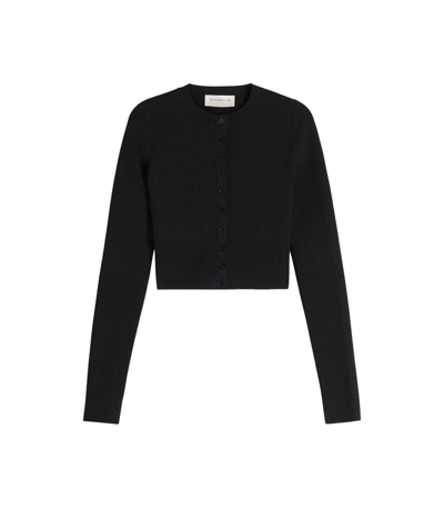 Shop Victoria Beckham Cropped Fitted Cardigan In Black
