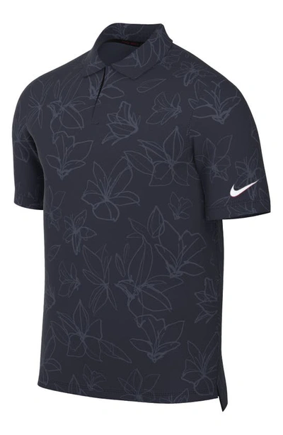 Shop Nike Dri-fit Adv Tiger Woods Golf Polo In Obsidian/ Thunder Blue/ White