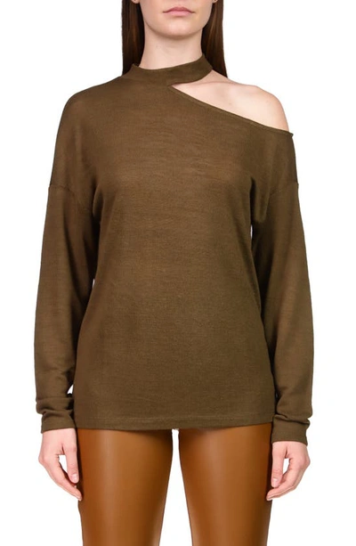 Shop Sanctuary Full Time Lover Cutout Top In Olive Oil