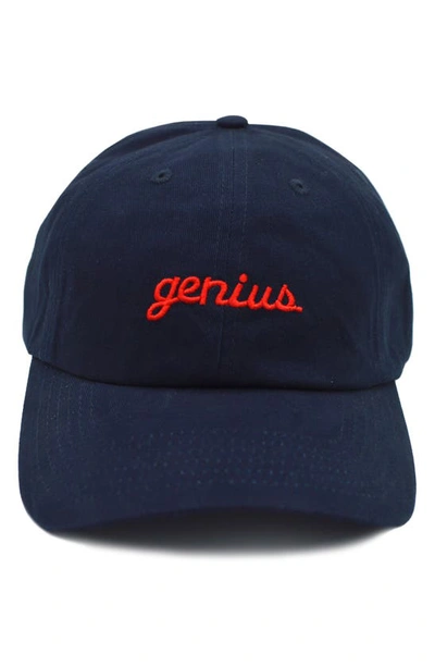 Shop A Life Well Dressed Genius Statement Baseball Cap In Navy/ Red