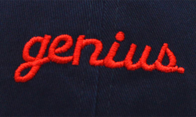 Shop A Life Well Dressed Genius Statement Baseball Cap In Navy/ Red