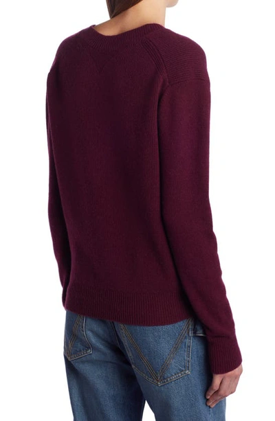 Shop Bottega Veneta Ribbed V-neck Cashmere Blend Sweater In Ox Blood