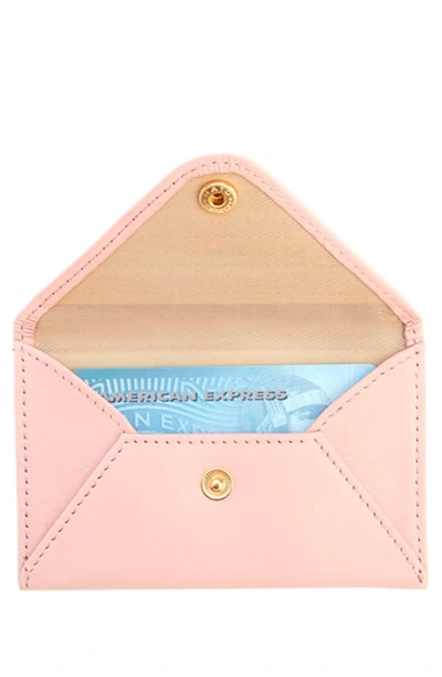 Shop Royce New York Personalized Envelope Card Holder In Light Pink - Silver Foil