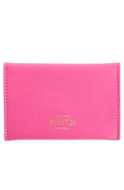 Shop Royce New York Personalized Envelope Card Holder In Pink - Silver Foil