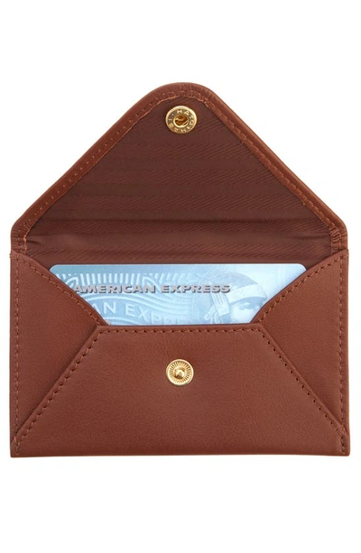 Royce New York Personalized Envelope Card Holder In Tan - Deboss