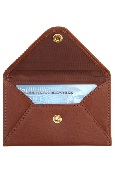 Shop Royce New York Personalized Envelope Card Holder In Tan - Silver Foil