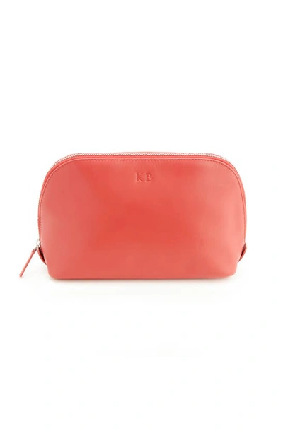 Royce New York Personalized Cosmetic Bag In Red - Silver Foil