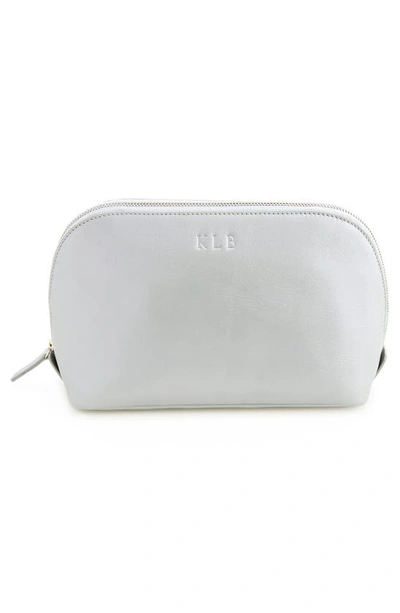Royce New York Personalized Cosmetic Bag In Silver - Silver Foil