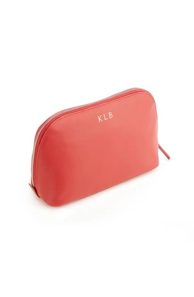Royce New York Personalized Cosmetic Bag In Red - Silver Foil