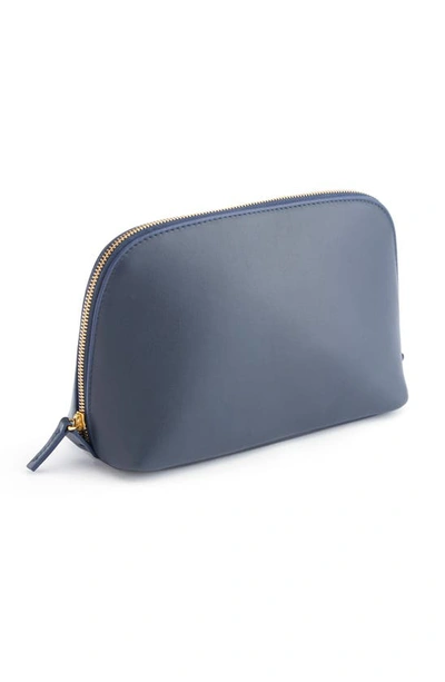 Shop Royce New York Personalized Cosmetic Bag In Navy Blue- Silver Foil